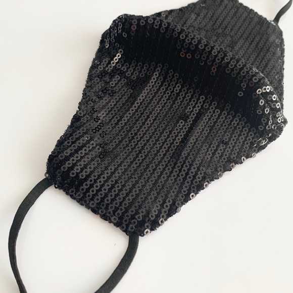 Sequin Face Mask - Black - Picture 3 of 4